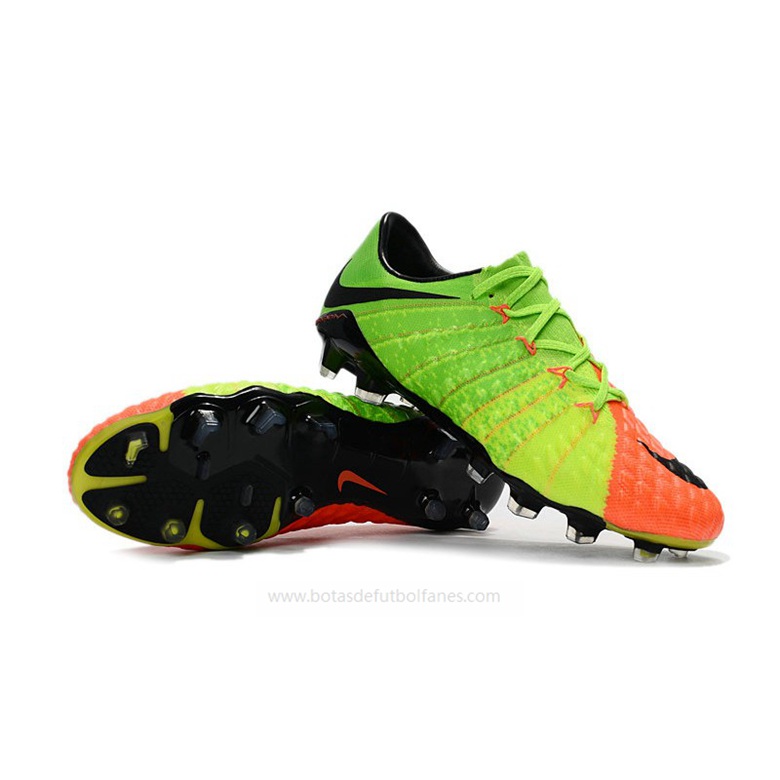 HyperVenom Phantom III Elite FG – Verde Naranja – ofertas botas de futbol,botas de futbol multitacos